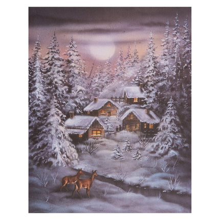 Kerst Canvas LED winters Landschap