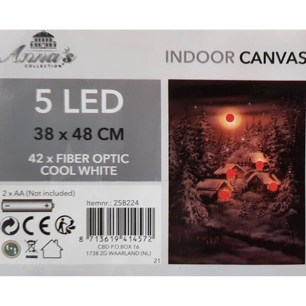Kerst Canvas LED winters Landschap