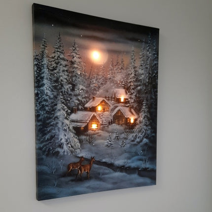 Kerst Canvas LED winters Landschap