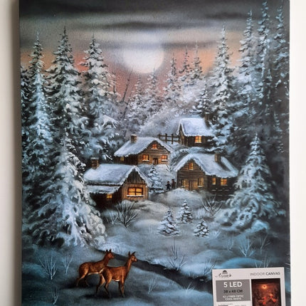 Kerst Canvas LED winters Landschap