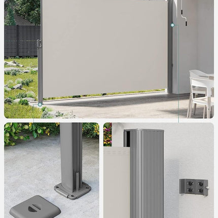 Uittrekbaar Windscherm Aluminium 200 x 350  Beige