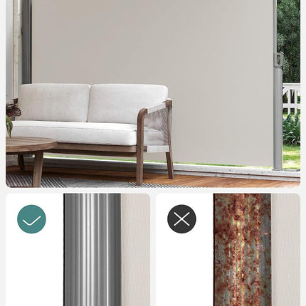 Uittrekbaar Windscherm Aluminium 200 x 350  Beige