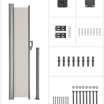Uittrekbaar Windscherm Aluminium 200 x 350  Beige