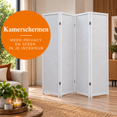 Overzicht kamerschermen – houten, canvas, Japanse en stoffen kamerverdelers voor woning en kantoor