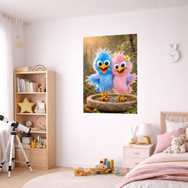 Muursticker Blu & Bloom 60×90 cm