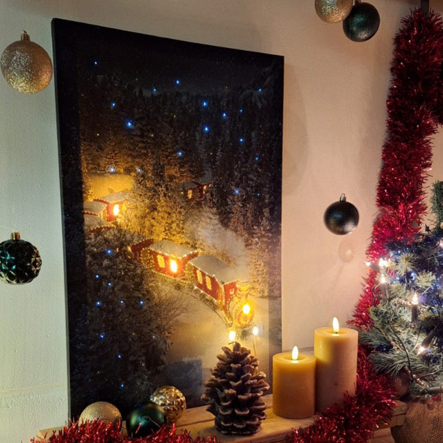 Kerst Canvas verlichte trein met LED