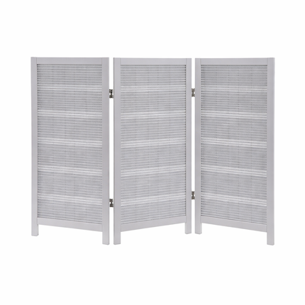 Uniek wit houten raamscherm – 3 panelen, 60×34 cm – enkel exemplaar
