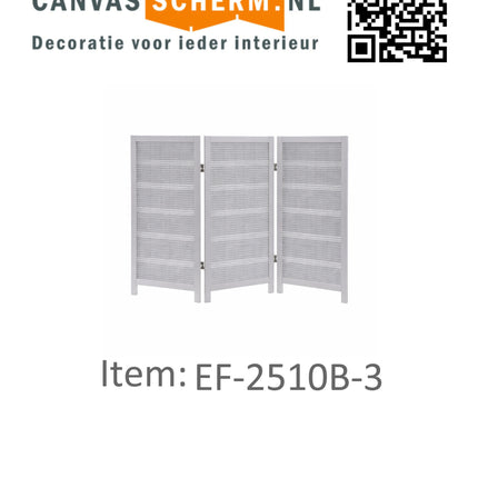 Uniek wit houten raamscherm – 3 panelen, 60×34 cm – enkel exemplaar