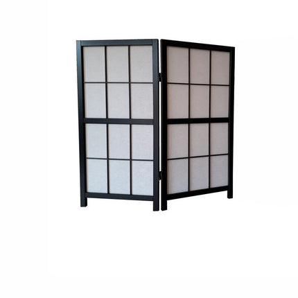 Kamerscherm Japans Laag 90cm Zwart 2 panelen