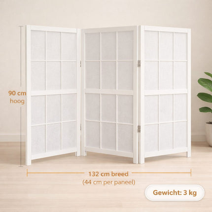 Japans kamerscherm laag model 90 cm afmetingen