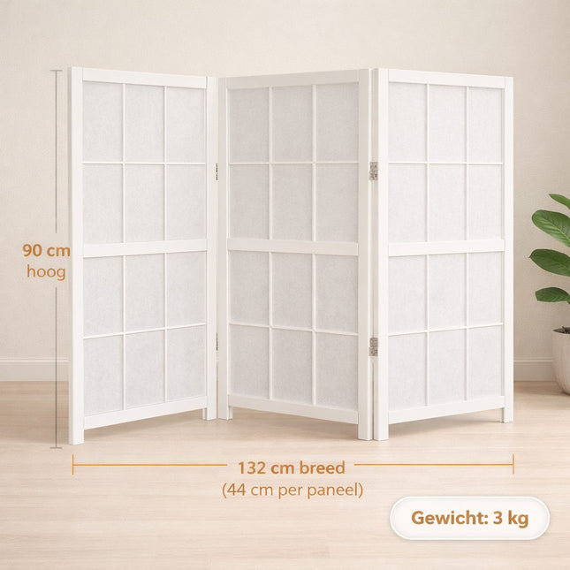 Japans kamerscherm laag model 90 cm afmetingen