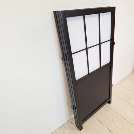 Laag Japans Raamscherm Zwart – 90 cm | Shoji Stijl & MDF | 3-delig