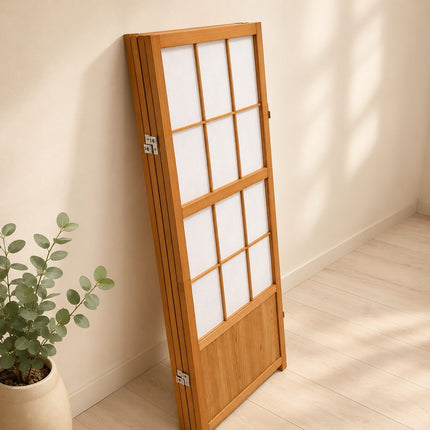 Kamerscherm Japans Akira 120cm Naturel 4panelen