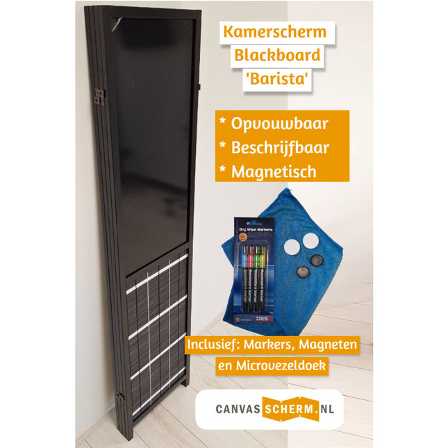 Kamerscherm Blackboard Barista 4panelen