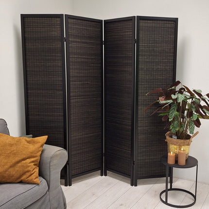 Kamerscherm-hout-zwart=4panelen