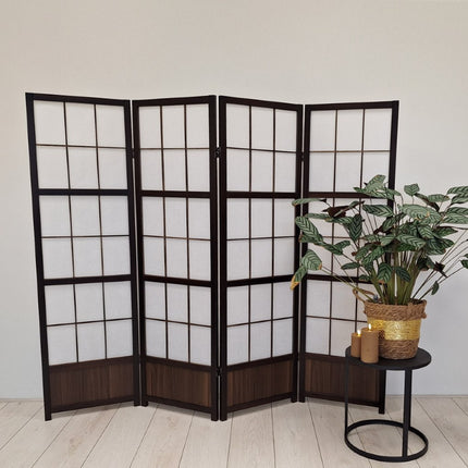 Japans Kamerscherm 150cm walnut