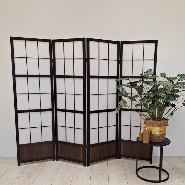 Japans Kamerscherm 150cm walnut