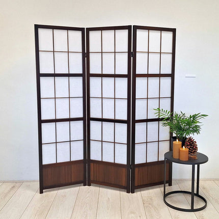Shoji kamerscherm walnut – stijlvolle roomdivider voor woonkamer of slaapkamer