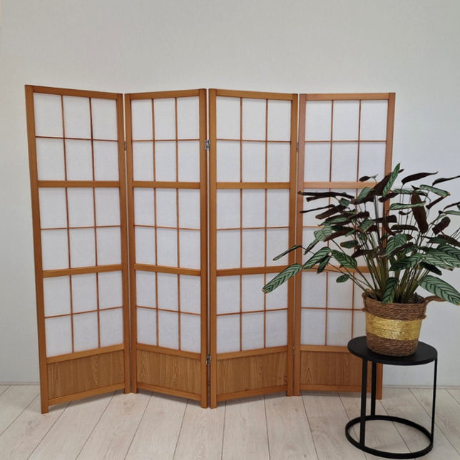 Kamerscherm Japans 150cm Naturel 4panelen