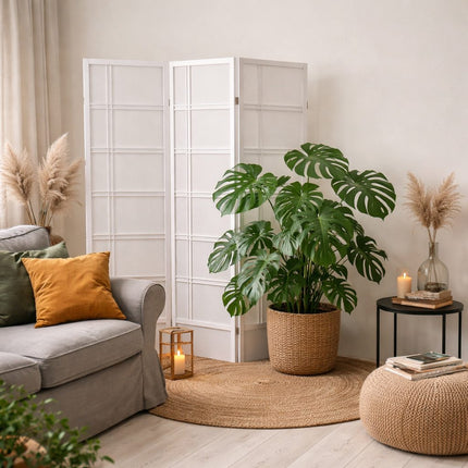 Kamerscherm Japans Byobu Wit 3panelen