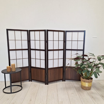 Japans Laag Kamerscherm 120cm walnut