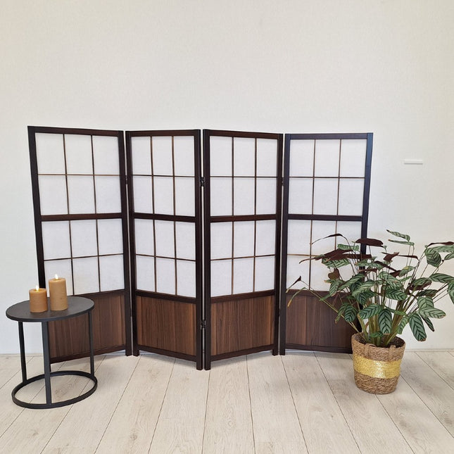 Japans Laag Kamerscherm 120cm walnut