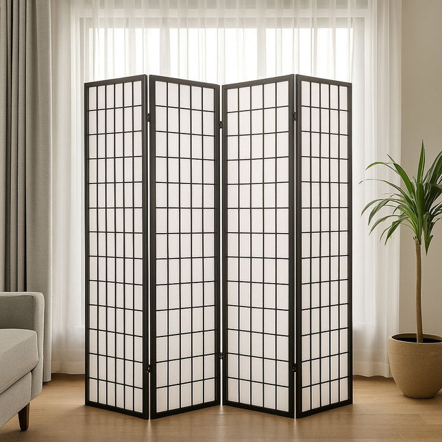 Japans Kamerscherm Zwart voor het raam