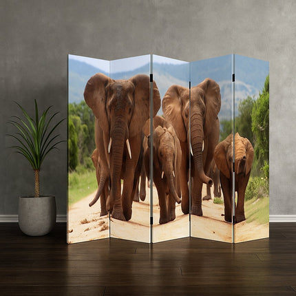 Kmaerscherm met olifanten