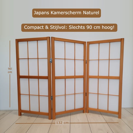 Kamerscherm Japans Laag 90cm Naturel