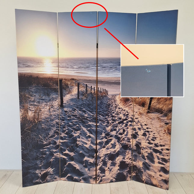 Kamerscherm Canvas Paravent Strand en Duinen 4 panelen