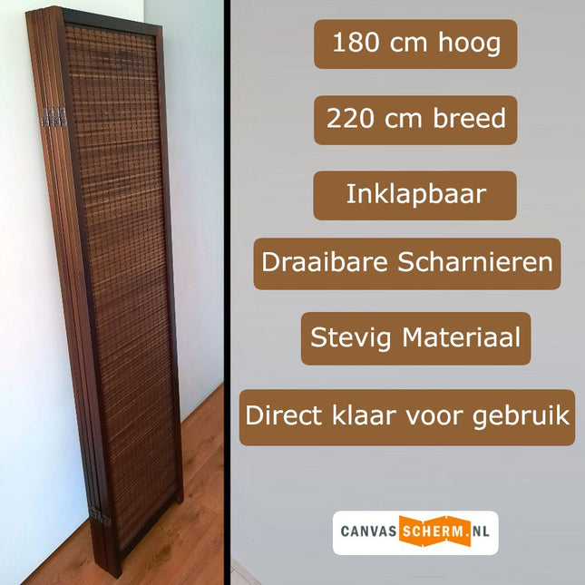 Kamerscherm Hout Walnut 5panelen