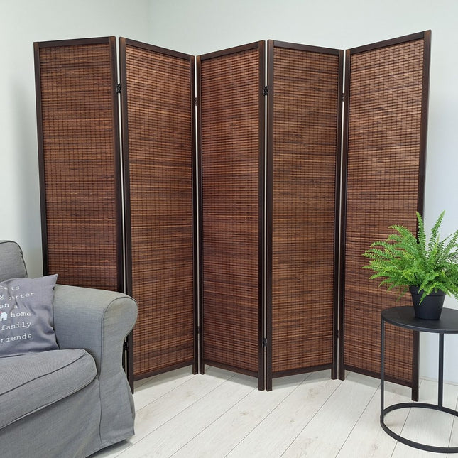 Kamerscherm walnut 5 panelen
