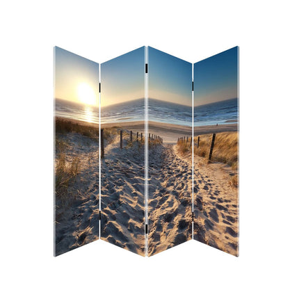 Kamerscherm Canvas Paravent Strand en Duinen 4 panelen