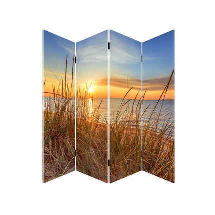 Kamerscherm Canvas Paravent Strand en Duinen 4 panelen