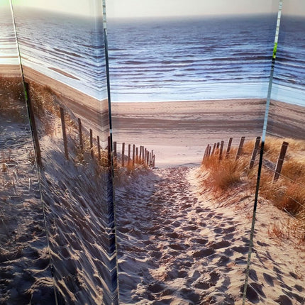 Kamerscherm Canvas Paravent Strand en Duinen 4 panelen