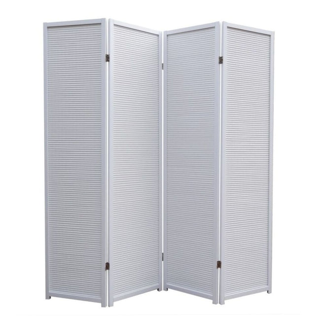 Kamerscherm Hout Wit 4 panelen