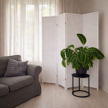 Kamerscherm Hout Wit 4 panelen