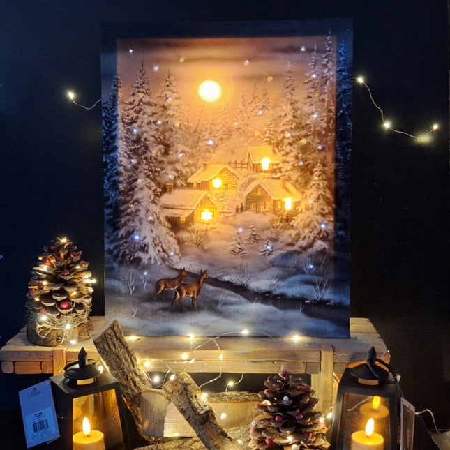 Kerst Schilderij winters landschap