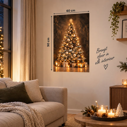 Muursticker kerstboom 60x90 cm als sfeervolle kerstdecoratie in de woonkamer