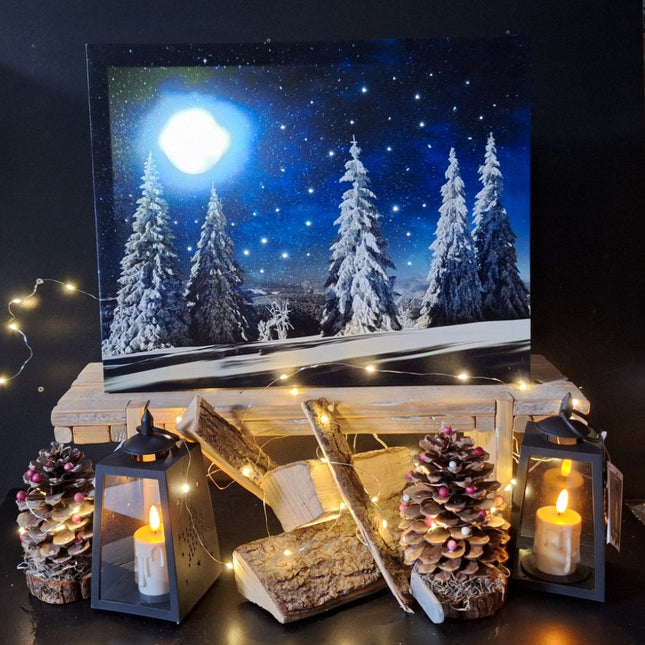 LED Canvas maan en sterren