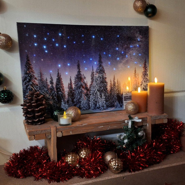 LED Canvas “Vallende Ster” – Schilderij met Twinkelende Fiber Optic Verlichting