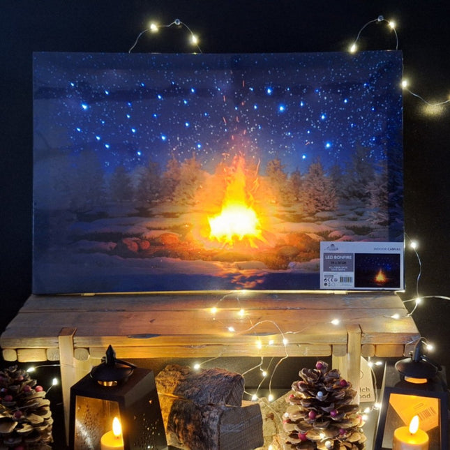 Led Canvas kampvuur