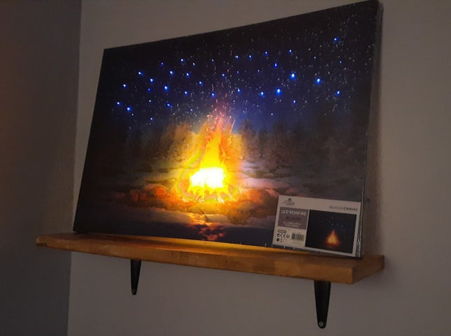 LED Canvas Schilderij Kampvuur