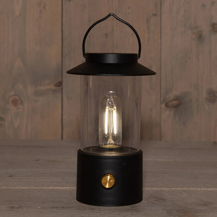 Draadloze LED Lantaarn Zwart – Oplaadbaar & Dimbaar 24x9 cm