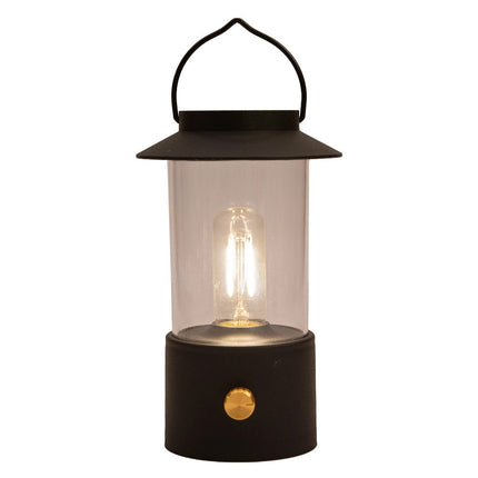 Draadloze LED Lantaarn Zwart – Oplaadbaar & Dimbaar 24x9 cm