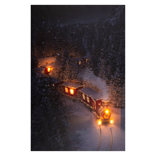 Kerst Canvas LED Verlichte Trein