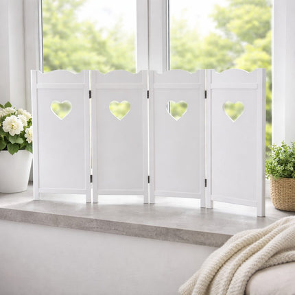 Groot wit raamscherm vensterbank Lovina 4 MDF privacy scherm