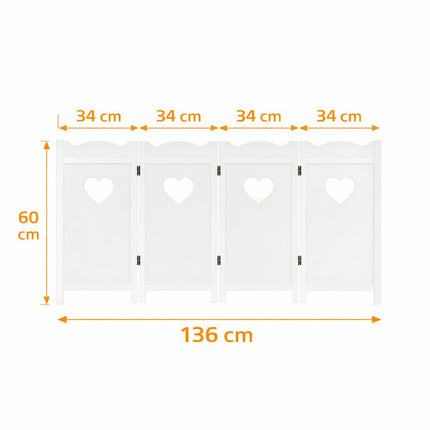 Raamscherm wit hartjes 136 cm breed Lovina 4