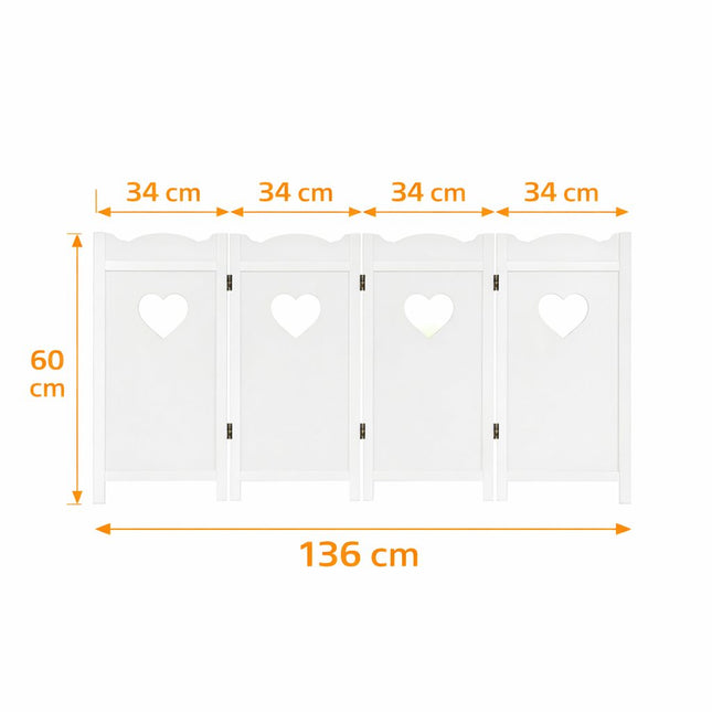 Raamscherm wit hartjes 136 cm breed Lovina 4