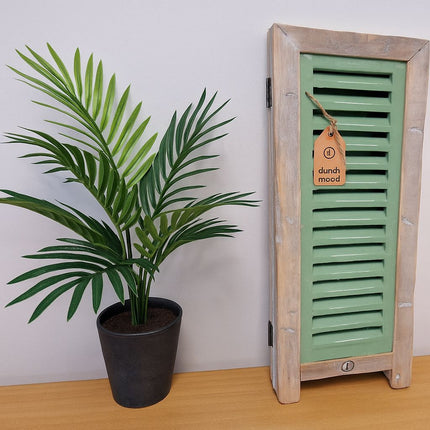 Kamerscherm Dutch Mood met drie groene luiken en robuuste houtlook